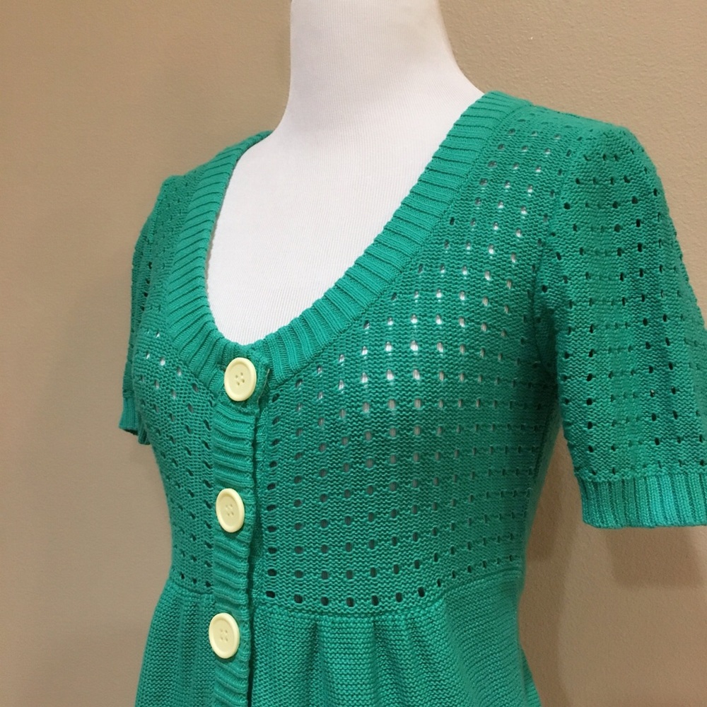 dELiA*s Apple Green Mixed Knit Cardigan Sweater